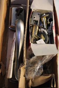lot 222 image: Assorted Door Hardware Set with Locks, Handles, and Accessories