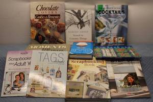 lot 230 image: Collection of 10 Assorted Books on Cooking, Scrapbooking, and Spirits