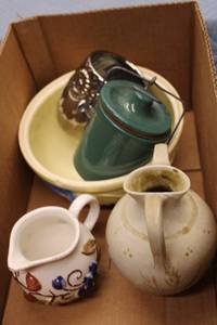 lot 248 image: Collection of 4 Vintage Ceramic and Porcelain Items including Owl Mug and Floral Pitcher