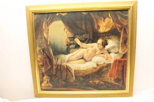 lot 321 image: Framed Reproduction of Rembrandts Danae