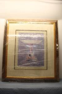 lot 322 image: Framed Artwork featuring Elegant Fountain Design - 32 x 28