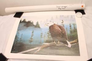 lot 325 image: Silent Strength Signed Eagle Print by Leo Stans, Limited Edition 551000
