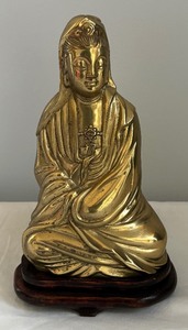 lot 74 image: Gilded Brass Buddha Sculpture