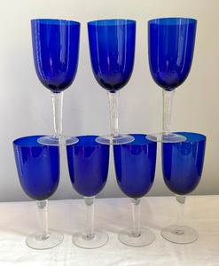 lot 92 image: Stunning Cobalt Blue Stemware