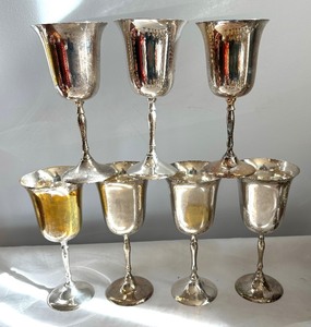 lot 147 image: Vintage Maurice Duchin Silver Plated Stemware