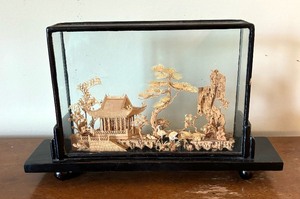 lot 157 image: Asian Framed Cork Art