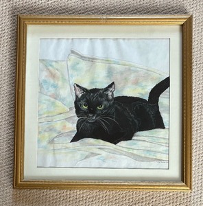 lot 164 image: Original Cat Painting by Carol Huston