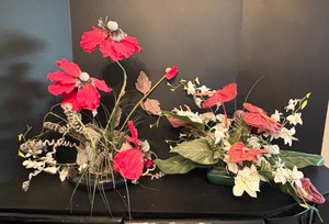 lot 233 image: Radiant Red Faux Florals