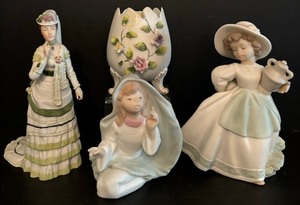 lot 198 image: Beautiful Two Golden Memories Figurines from the Lladro Family and One by The American Bride Collections Millicent