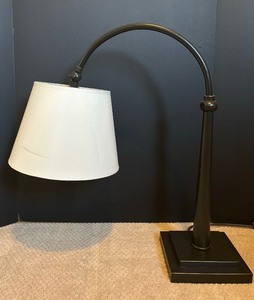 lot 111 image: Arched Base Table  Desk Black Lamp