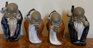 lot 115 image: Vintage Figurines of Longevity Chinese Mudman   Chinese God Figurine by Sau SingGung
