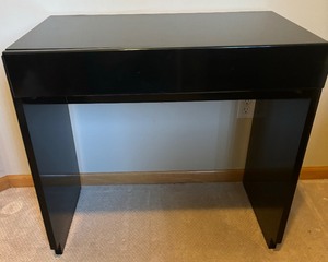 lot 102 image: Vintage Black Enamel Desk Single Drawer by Lane