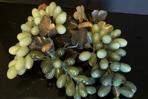 lot 51 image: Vintage Grouping of Grape Jade and Chinese Glass Clusters