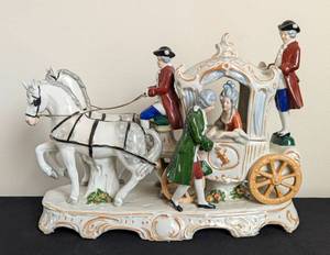 lot 130 image: Porcelain Drawn Carriage Figurine