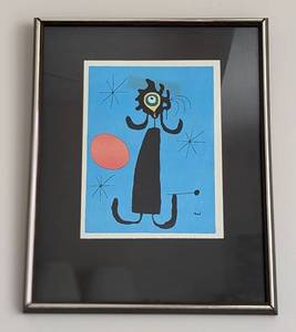 lot 118A image: Small Framed Joan Miro Woman in the Sun Print