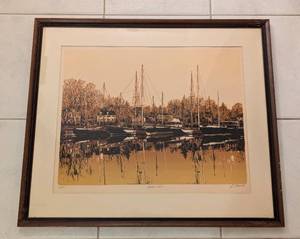 lot 170 image: Quiet Harbor Framed Print by R. Ehrlich