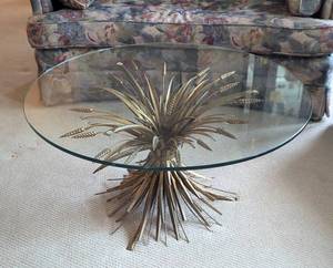 lot 6 image: Vintage Hollywood Regency Gold Wheat Coffee Table