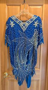 lot 251 image: Blue Sequined Allure Top and Skirt Set