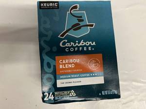 lot 28 image: 24 Caribou Coffee Caribou Blend K-Cups