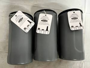 lot 77 image: 3 Modern Expressions Stainless Steeel Can Coolers