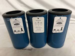 lot 81 image: 3 Modern Expressions Stainless Steeel Can Coolers