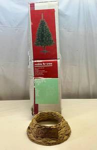 lot 14 image: 4 Foot Artificial Tree & Tree Collar(missing Stand)