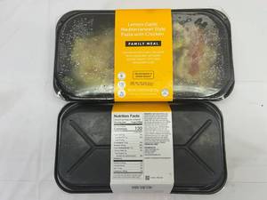 lot 208 image: 2x 1.69lbs Family Meal Lemon Garlic Mediterranean Style Pasta wChicken(Target)