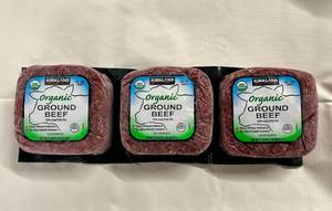 lot 200 image: 3x 1.34lbs Organic Ground Beef 85%15%