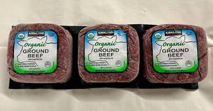 lot 202 image: 3x 1.34lbs Organic Ground Beef 85%15%