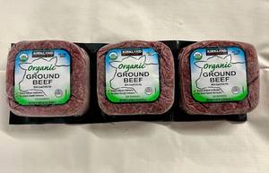 lot 204 image: 3x 1.34lbs Organic Ground Beef 85%15%