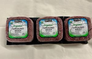 lot 205 image: 3x 1.34lbs Organic Ground Beef 85%15%