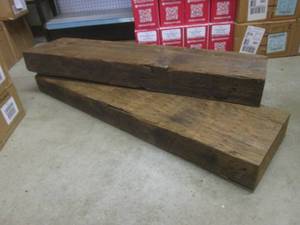 lot 75 image: (FD) 2 Solid Oak Bridge Plank Shelv...