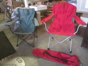 lot 91 image: (F-1) 2 Portable Folding Chairs...