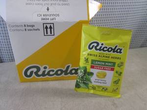 lot 180 image: (C-1) 8 Bags of Ricola Lemon Mint S...