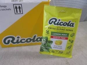 lot 182 image: (C-1) 8 Bags of Ricola Lemon Mint S...