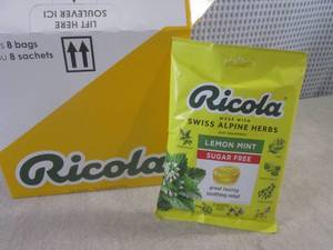 lot 183 image: (C-1) 8 Bags of Ricola Lemon Mint S...