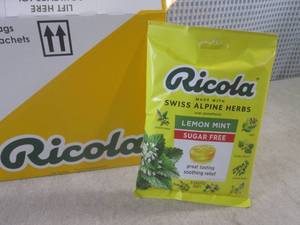 lot 184 image: (C-1) 8 Bags of Ricola Lemon Mint S...