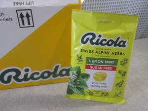 lot 185 image: (C-1) 8 Bags of Ricola Lemon Mint S...