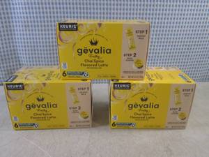 lot 319 image: (B-4) 3 Boxes of Keurig Gevalia Fro...