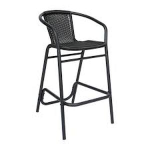 lot 3 image: INDOOROUTDOOR RESTAURANT BARSTOOL-Mesh-Black