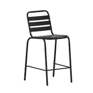 lot 4 image: Flash Furniture Lila Commercial Metal Indoor-Outdoor Restaurant Bar Height Stool with Metal Triple Slat Back