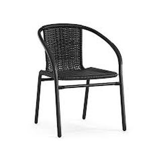 lot 6 image: Flash Furniture Lila ContemporaryModern Dining Arm Chair (Metal Frame)-Black