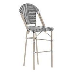 lot 12 image: Flash Furniture SDA-AD642107-BS-BLKWH-LTNAT-GG BlackWhite French Cafe Stool