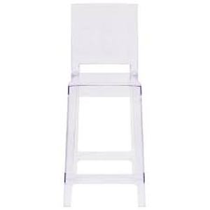 lot 15 image: EMMA  OLIVER Ghost Counter Stool with Square Back in Transparent Crystal