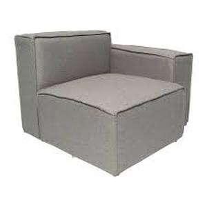 lot 27 image: Bridgetown Luxury Modular Sectional Sofa, Right Side with Arm Rest, Gray