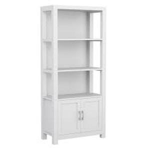 lot 28 image: Martha Stewart 68 3 Shelf Hutton Wood Bookcase-Gray