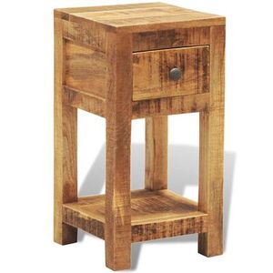 lot 34 image: vidaXL Nightstand with 1 Drawer Solid Mango Wood