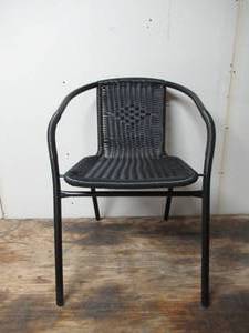 lot 8 image: Flash Furniture Lila ContemporaryModern Dining Arm Chair (Metal Frame)-Black