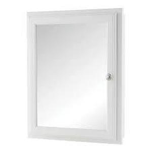 lot 30 image: HDC 20.8 in. W x 25.8 in. H Rectangular Wood Composite Medicine Cabinet with Mirror-White