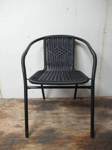 lot 8E image: Flash Furniture Lila ContemporaryModern Dining Arm Chair (Metal Frame)-Black
